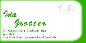 ida grotter business card